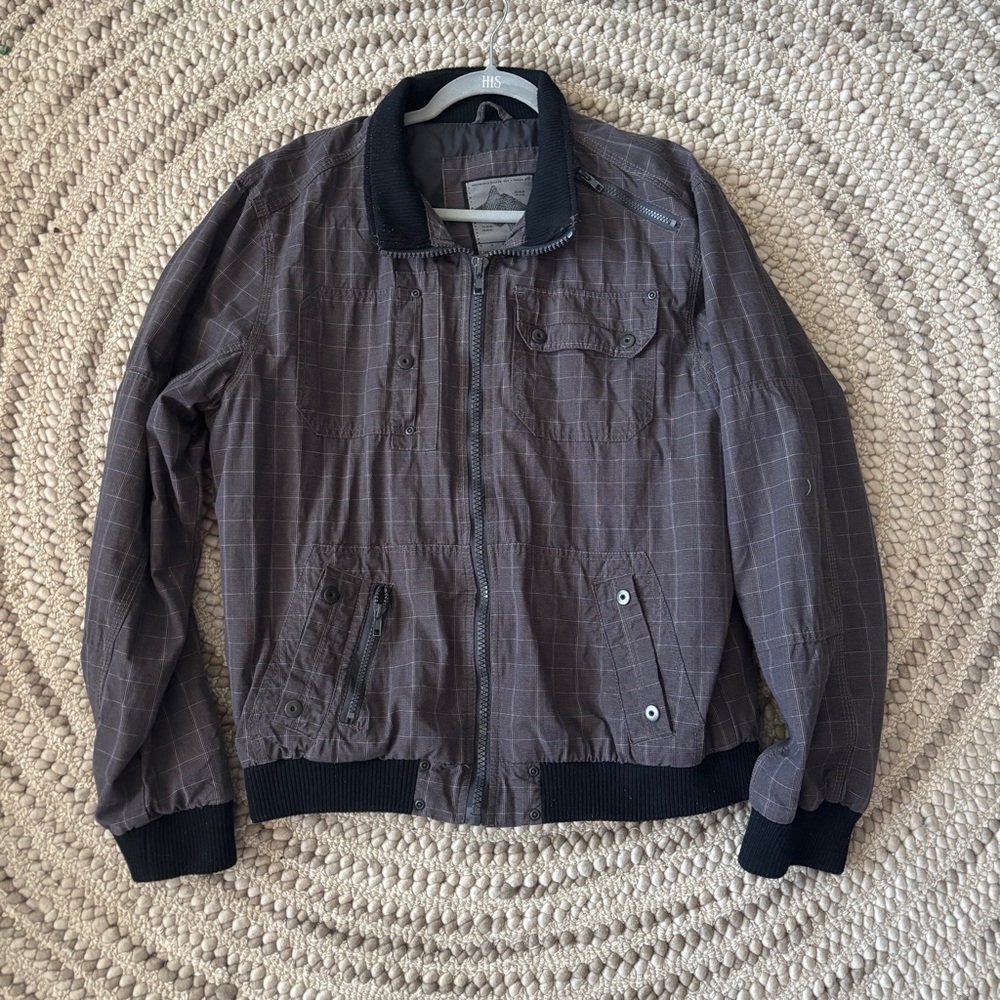Urban Behavior Brown Bomber Jacket with Black Trim
